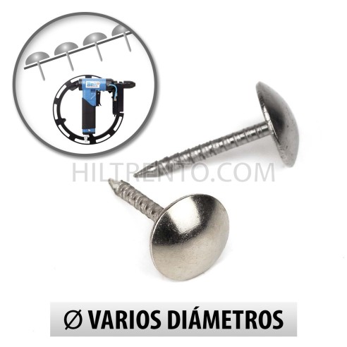 Tachuelas semiplanas niquel para máquina - Pack 1000 uds