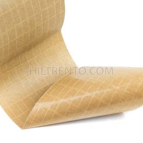 Precinto papel kraft reforzado con hilos 75mm x 25 mts UBIS