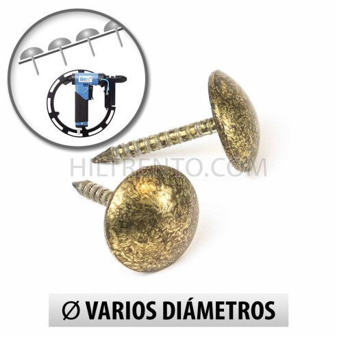 Tachuelas semiplanas 9.5 mm oro viejo para máquina - Pack 1000 uds