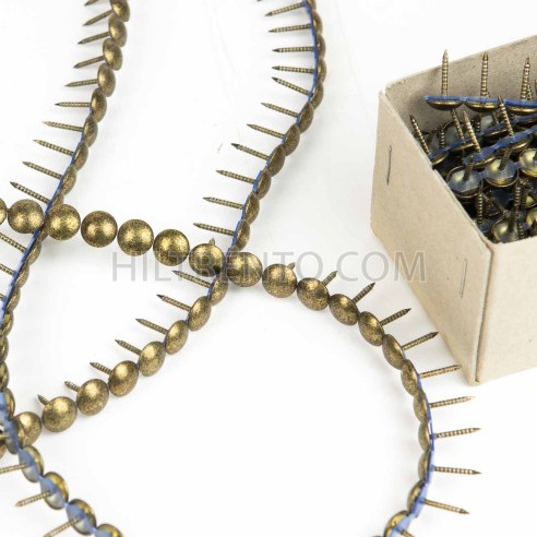 Tachuelas semiplanas 9.5 mm oro viejo para máquina - Pack 1000 uds