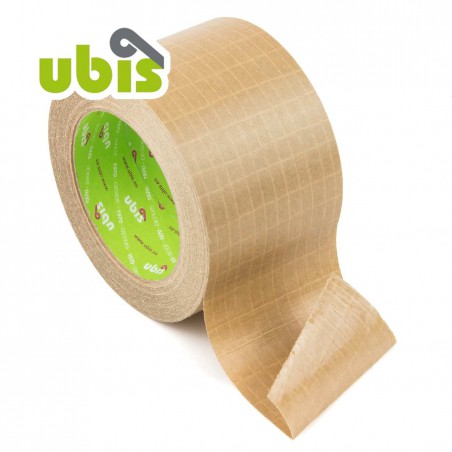 Precinto papel kraft reforzado con hilos 75mm x 25 mts UBIS