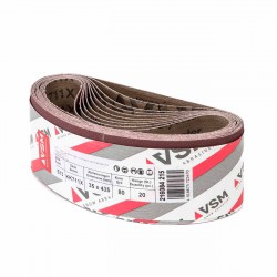 Banda de lija tela roja VITEX 435x35 mm grano 80 - Pack 10 uds