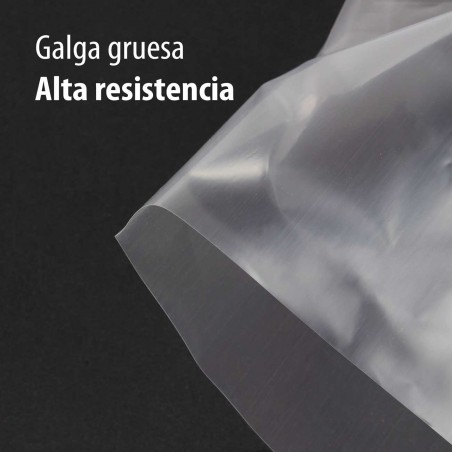 Saco plástico largo forma de tubo 30x140 cm - pack 10 uds