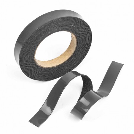 Ribete piel sintética gris 14 mm - Rollo 5 mts