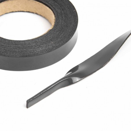 Ribete piel sintética gris 14 mm - Rollo 5 mts