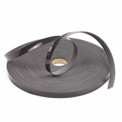 Ribete piel sintética charol gris 14 mm - 10 Metros