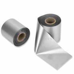 Rollo cinta transferencia térmica timbrar color aluminio mate brilor 1494, 20 a mm