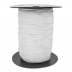 Cordón goma elástica para mascarillas Blanco 1,5 mm  Nº 1 - Carrete 300 mts