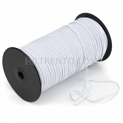 250 mts Elástico crochet blando 6 mm blanco para mascarillas