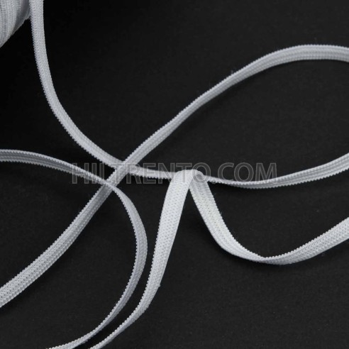 250 mts Elástico crochet blando 6 mm blanco para mascarillas