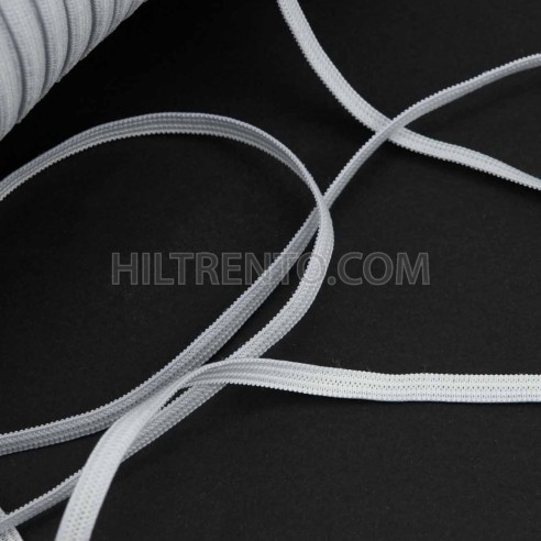 250 mts Elástico crochet blando 6 mm blanco para mascarillas