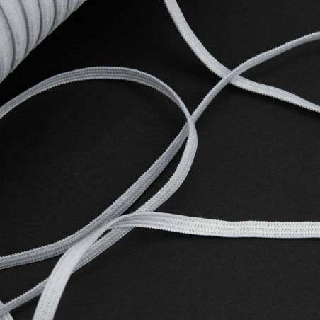 250 mts Elástico crochet blando 6 mm blanco para mascarillas