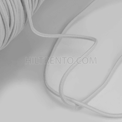 Cordón goma elástica para mascarillas Blanco 1.8 mm Ref.800 - Carrete 300 mts