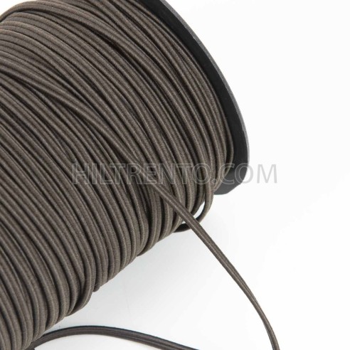 Cordón elástico soutache Marrón Nº 7 - 1,5x4,5 mm - Rollo 100 metros