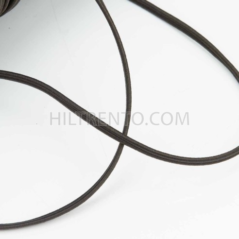 Cordón elástico soutache Marrón Nº 7 - 1,5x4,5 mm - Rollo 100 metros