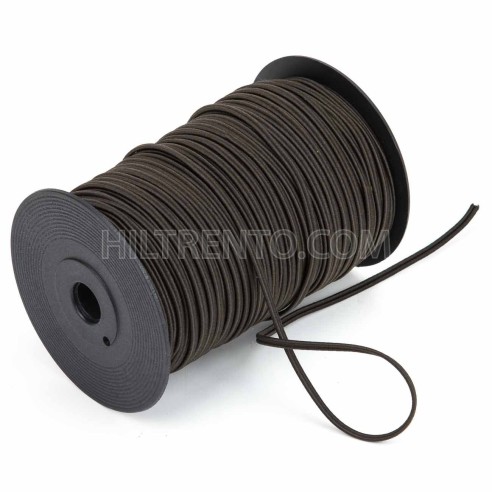 Cordón elástico soutache Marrón Nº 7 - 1,5x4,5 mm - Rollo 100 metros