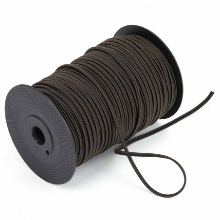 Cordón elástico soutache Marrón Nº 7 - 1,5x4,5 mm - Rollo 100 metros