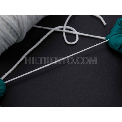 320 mts cordón elástico 2.5 mm flojo suave col. blanco