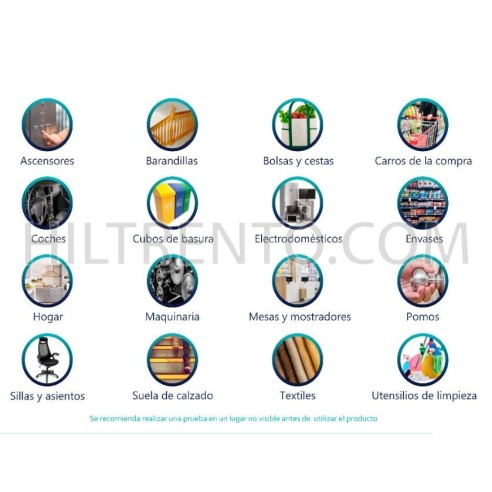 Spray desinfectante aerosol alcohol 70% ropa, superficies