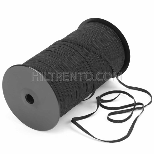 350 mts Elástico crochet blando 6 mm Negro para mascarillas