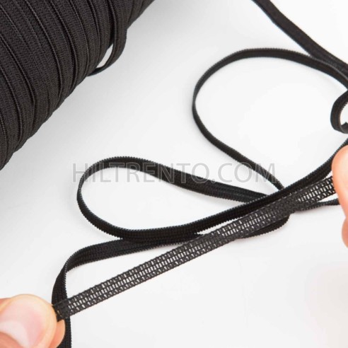 350 mts Elástico crochet blando 6 mm Negro para mascarillas