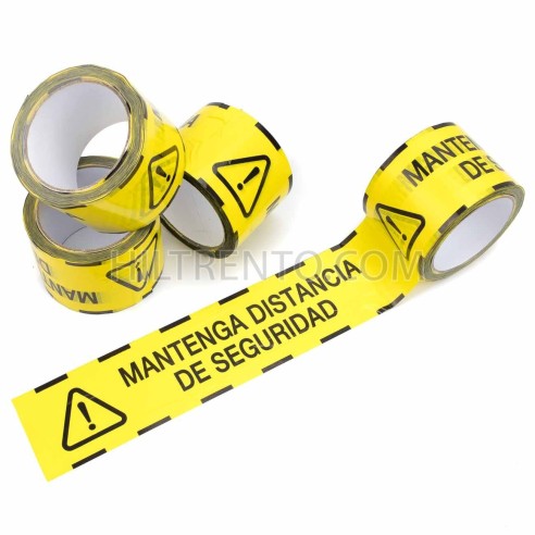 Cinta para suelo balizamiento "mantenga distancia de seguridad" PVC