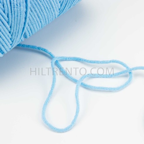 500 mts cordón elástico 3 mm flojo suave col. Azul celeste cielo