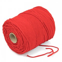 500 mts cordón elástico 3 mm flojo suave col. Rojo