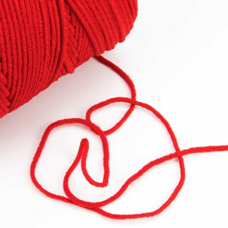 500 mts cordón elástico 3 mm flojo suave col. Rojo