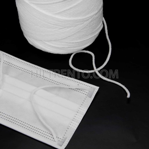 500 mts cordón elástico 2.5 mm flojo suave col. blanco