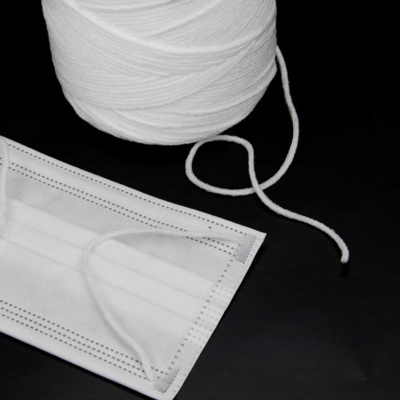 500 mts cordón elástico 2.5 mm flojo suave col. blanco