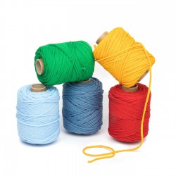 Cordón elástico 3 mm flojo suave col. Varios colores, 5 bobinas de 100 mts