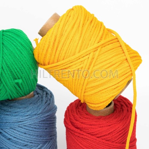 Cordón elástico 3 mm flojo suave col. Varios colores, 5 bobinas de 100 mts