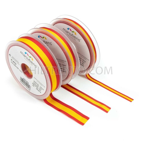 Cinta Bandera de España 100% poliéster, Manubens P470 - Rollo 25 mts