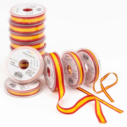 Cinta Bandera de España 100% poliéster, Manubens P470 - Rollo 25 mts