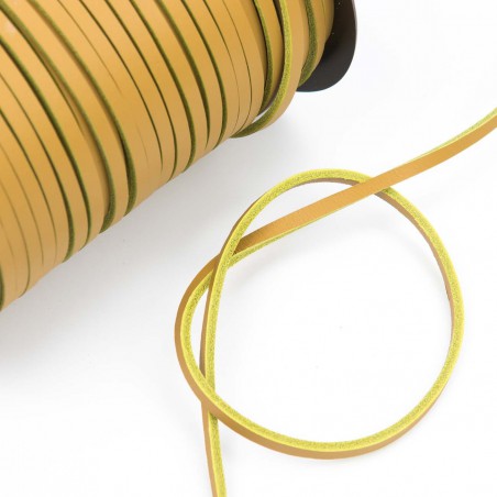 Cordón náutico cuero amarillo limón 3.5 mm - Carrete 50 mts