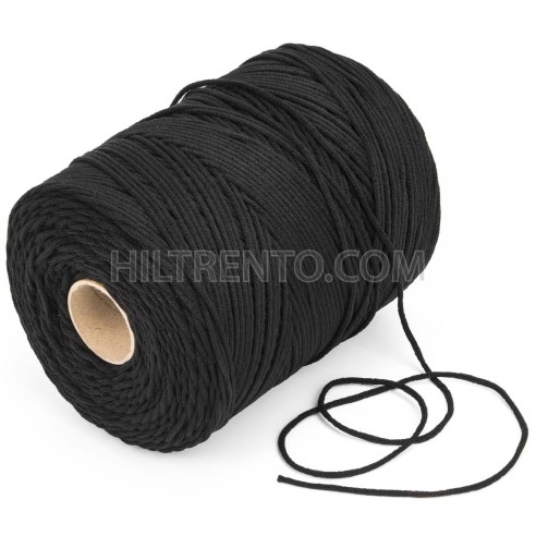 500 mts cordón elástico 3 mm flojo suave col. Negro