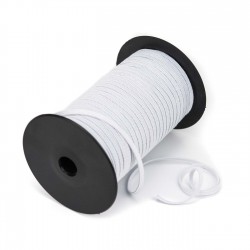 100 mts Elástico crochet blando 4 mm Blanco para mascarillas
