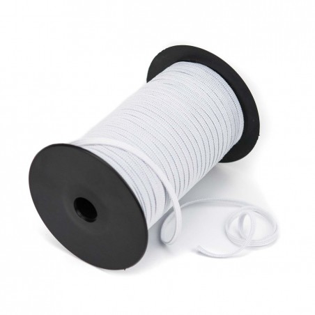 100 mts Elástico crochet blando 4 mm Blanco para mascarillas