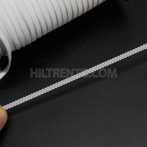 100 mts Elástico crochet blando 4 mm Blanco para mascarillas