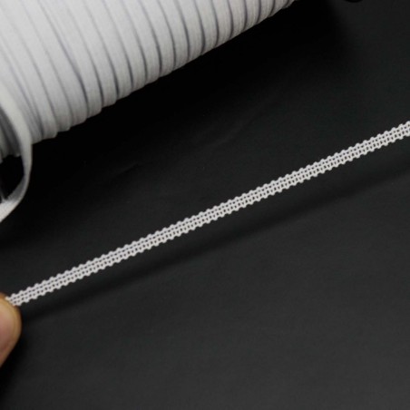 100 mts Elástico crochet blando 4 mm Blanco para mascarillas