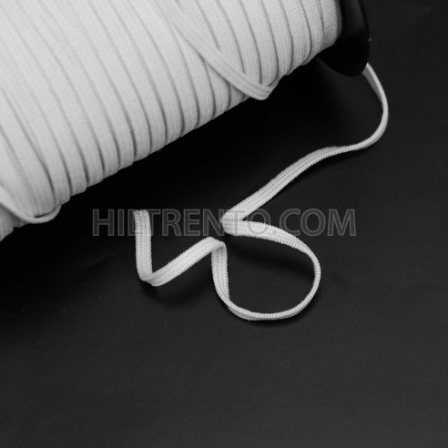 100 mts Elástico crochet blando 4 mm Blanco para mascarillas