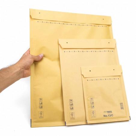 Sobres de envío Kraft solapa adhesiva acolchados con burbuja