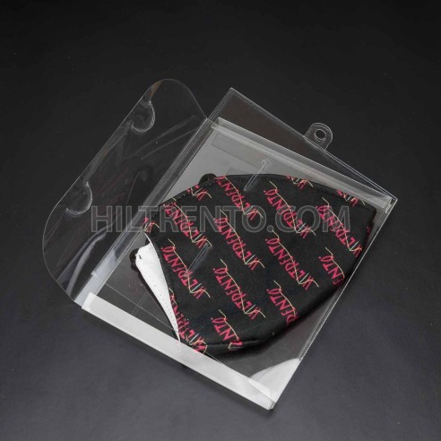 Caja plástico transparente porta mascarillas con colgador 15x12x1 cm