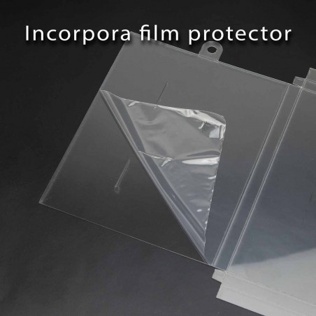 Caja plástico transparente porta mascarillas con colgador 15x12x1 cm