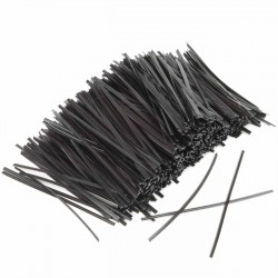 Alambre plastificado negro twist 3 mm 0.44 cortado en tiras de 10 cm - 1000 uds