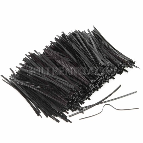 Alambre plastificado negro twist 3 mm 0.44 cortado en tiras de 10 cm - 1000 uds