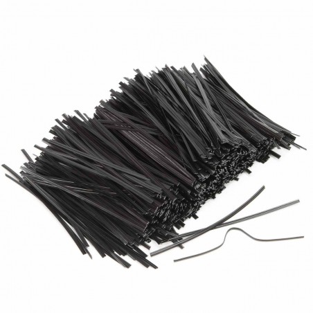 Alambre plastificado negro twist 3 mm 0.44 cortado en tiras de 10 cm - 1000 uds