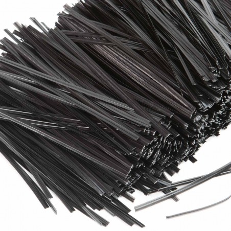 Alambre plastificado negro twist 3 mm 0.44 cortado en tiras de 10 cm - 1000 uds