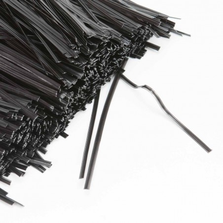 Alambre plastificado negro twist 3 mm 0.44 cortado en tiras de 10 cm - 1000 uds